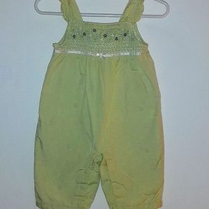 Janie and Jack Infant Girl's Smocked 1-Piece - Size 0-3 Mos. - Light Green